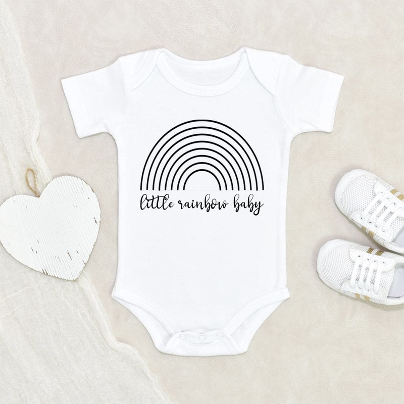 Black Rainbow Baby Onesie - Little Rainbow Baby Onesie - Modern Rainbow Baby Clothes - Rainbow Baby Onesie