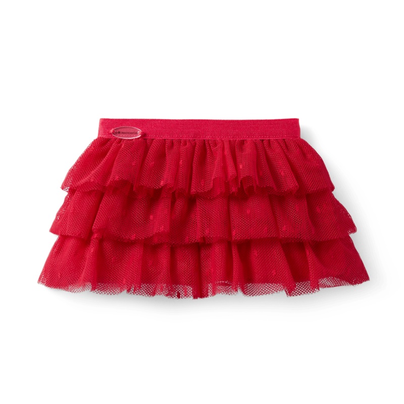 ROSE RED TULLE SKIRT-TM D