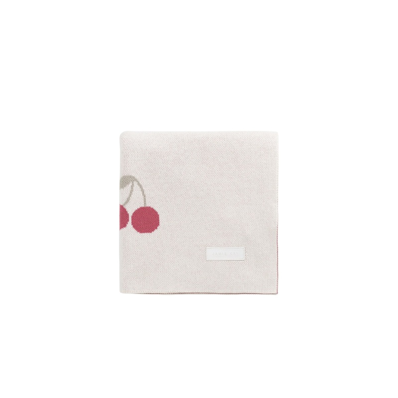 Cherry Knitted Blanket - Cherry Love Rhubarb