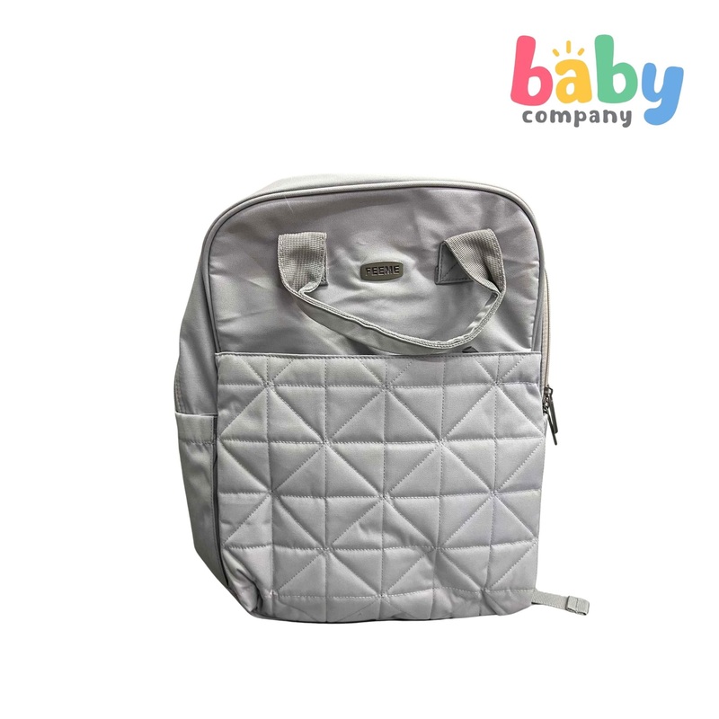 Feeme Baby Stylish Quilted Backpack - Light Gray