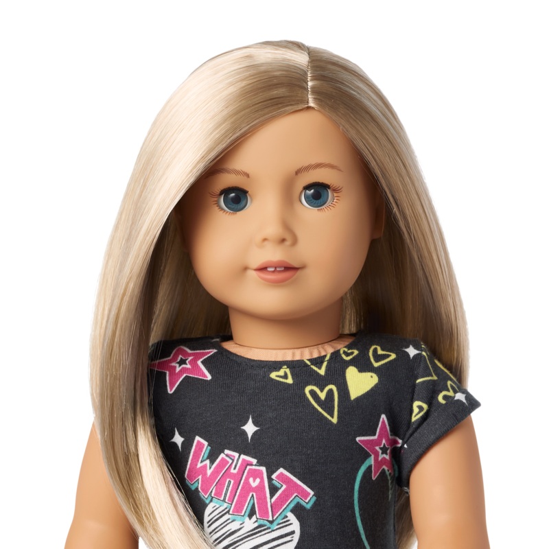 Truly Me 18-inch Doll #100 with layered straight blonde hair