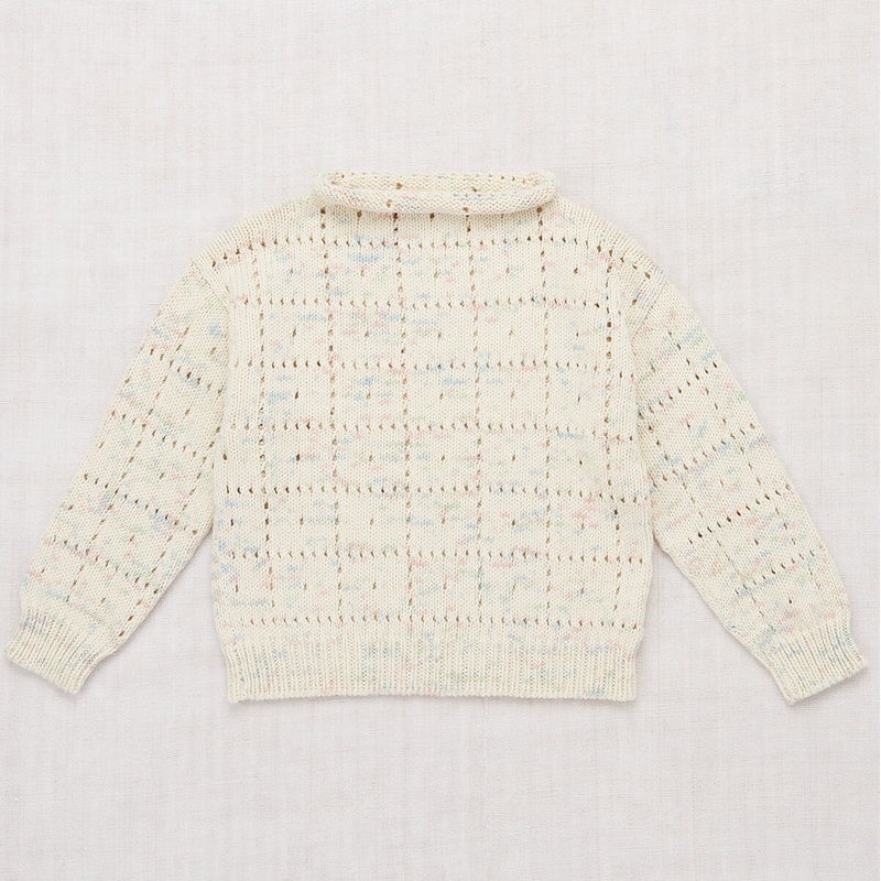 Windowpane Pullover in Faded Space Dye by Misha & Puff - Last One In Stock - 12-18 Months