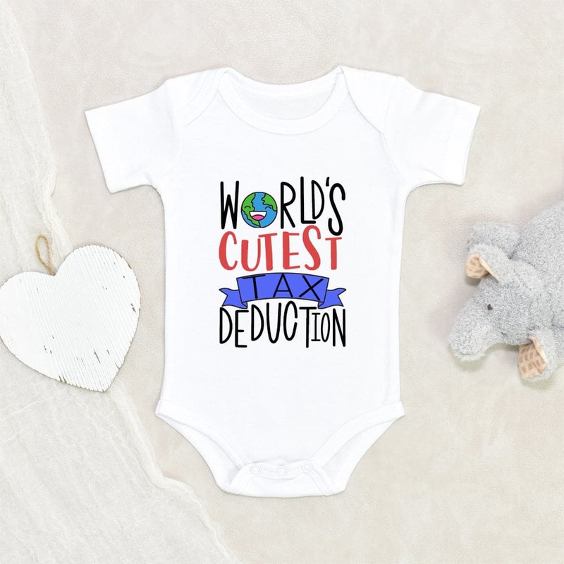 Baby Shower Gift - World's Cutest Tax Deduction Onesie - Pregnancy Reveal Onesie - Funny Baby Onesie - Pregnancy Announcement Onesie
