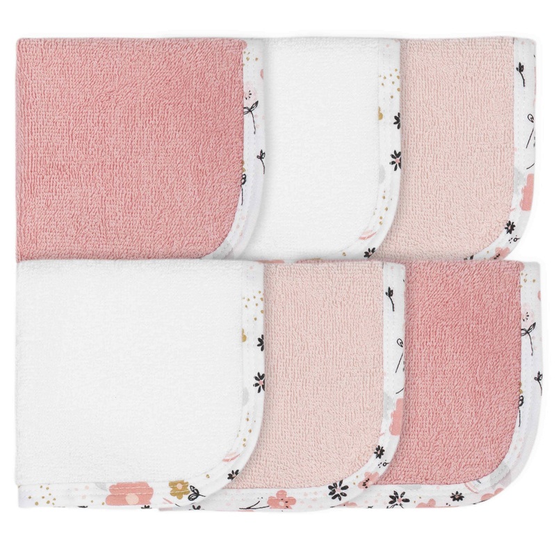 Gerber 6-Pack Baby Girls Bear Washcloths