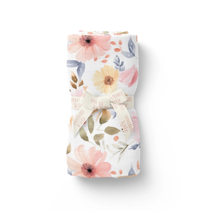 Organic Baby Wrap - Sweet Florals - Confetti Kidz