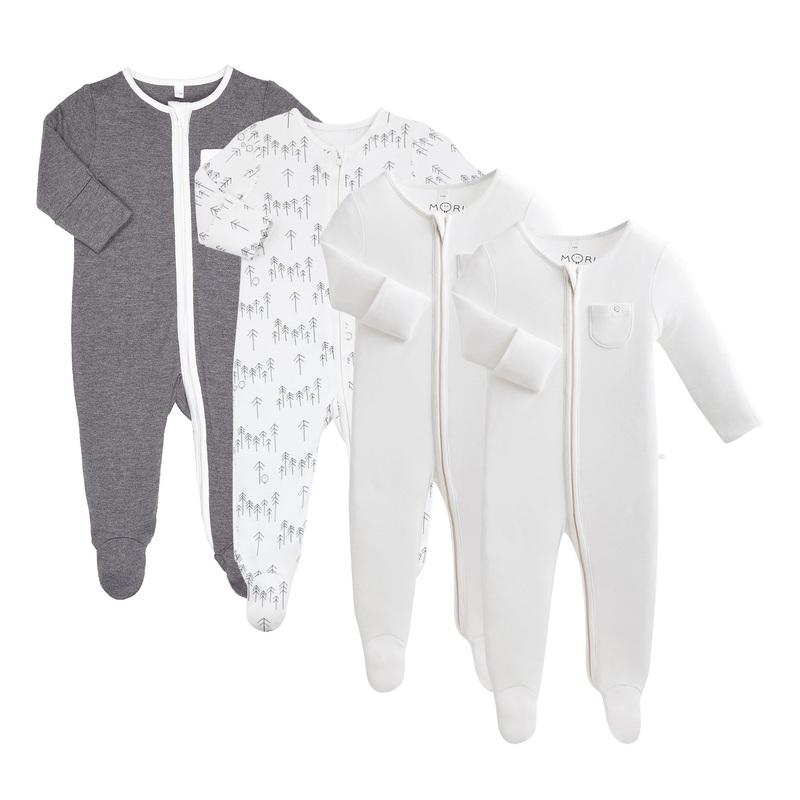 Lunar Zip-Up Sleepsuit 4 Pack