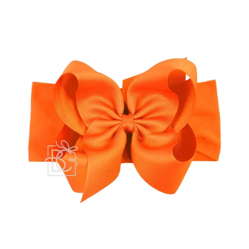 Wide Headband with 5.5 Signature Grosgrain Bow - Orange