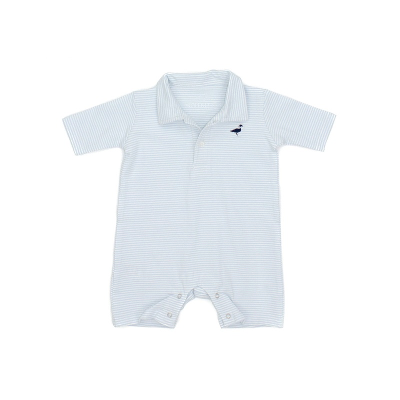 Baby Jackson Polo Shortall Powder Blue Stripe