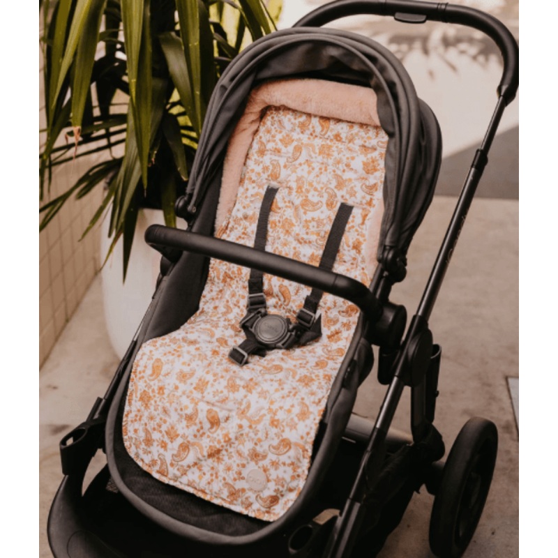 *Cozy Fleece Reversible Pram Liner - Peach Paisley - OIOI - DISCOUNTED