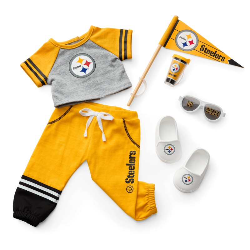American Girl x NFL Pittsburgh Steelers Fan Outfit & Accessories for 18-inch Dolls