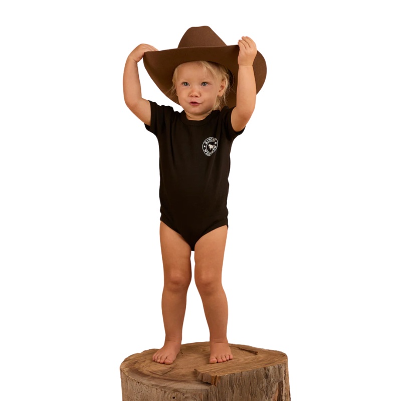 RINGERS WESTERN BABIES SHORT SLEEVE ROMPER - BLACK