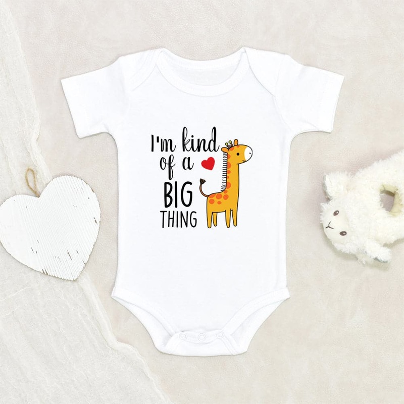 Animal Baby Onesie - Giraffe Baby Clothes - I'm Kind Of A Big Thing Baby Onesie - Funny Baby Onesie - Giraffe Baby Onesie