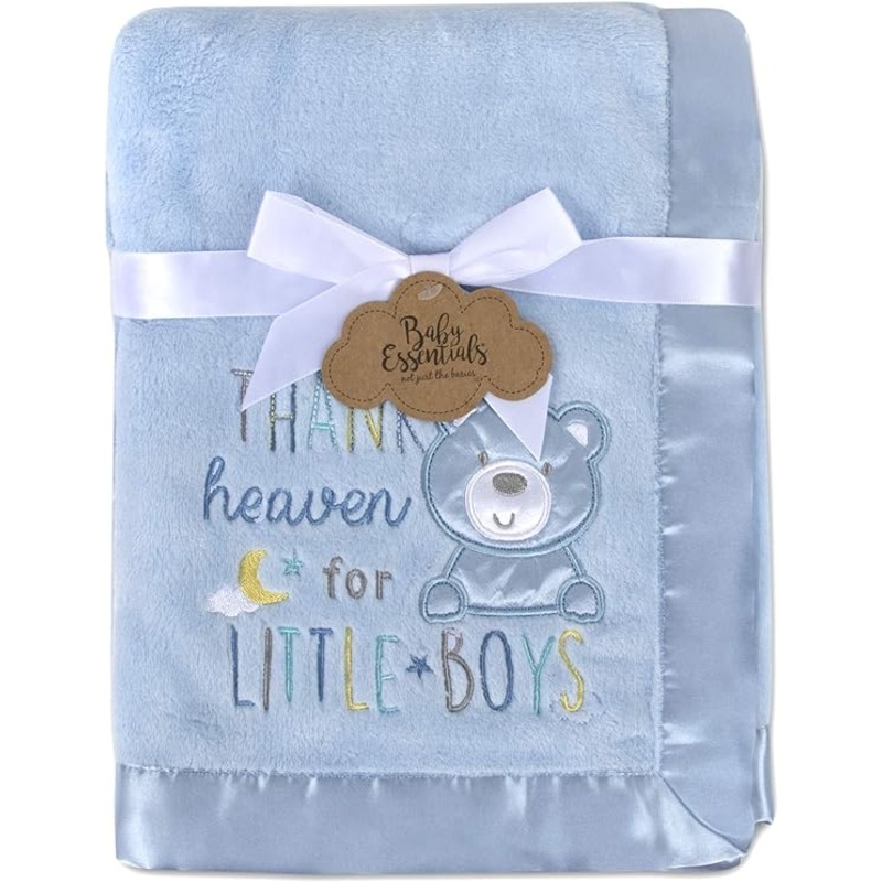 Baby Essentials Elephant Love Fleece Blanket - Blue