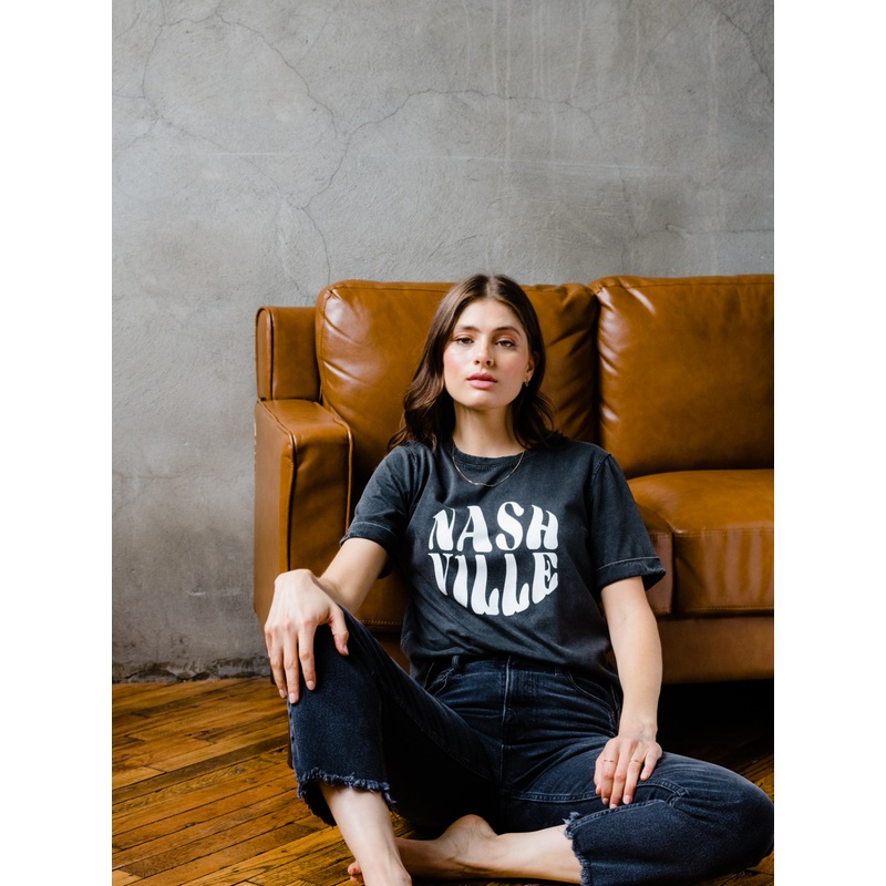 Nashville Graphic Tee - Washed Black