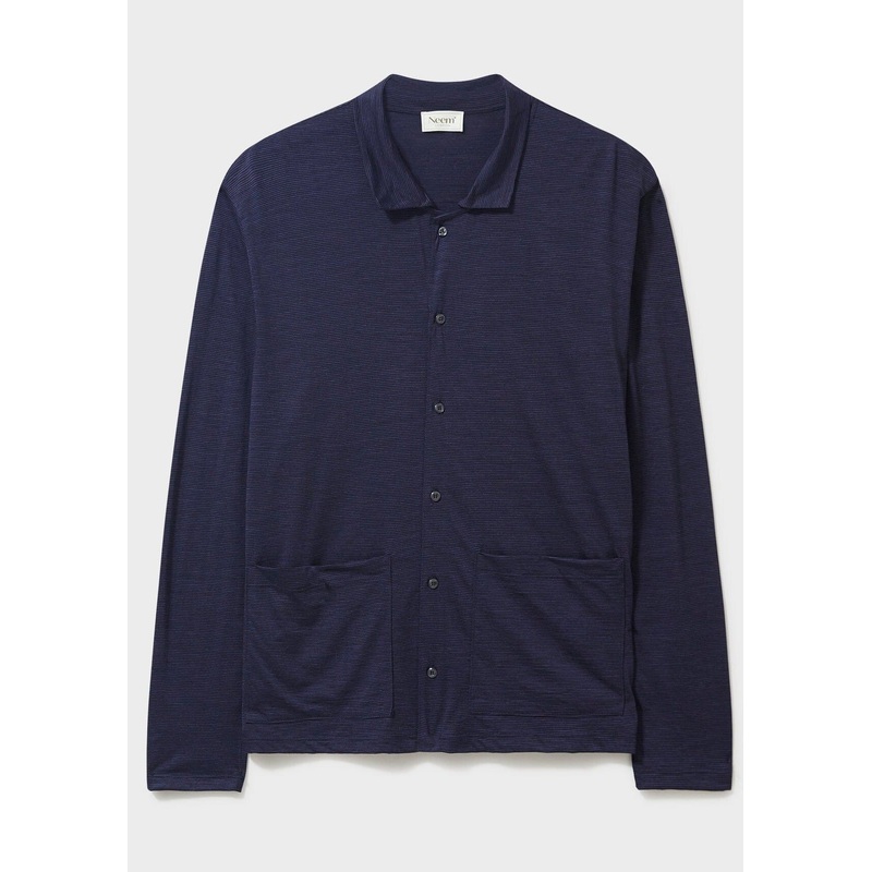 ZQ Merino Over Shirt - Navy Stripe