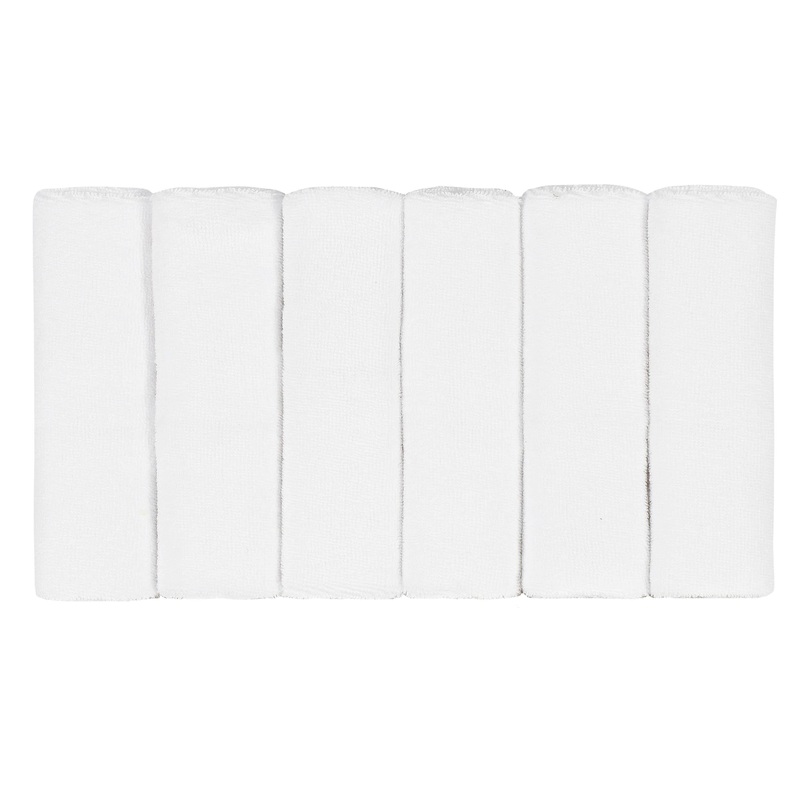 6-Pack Baby Neutral White Washcloths