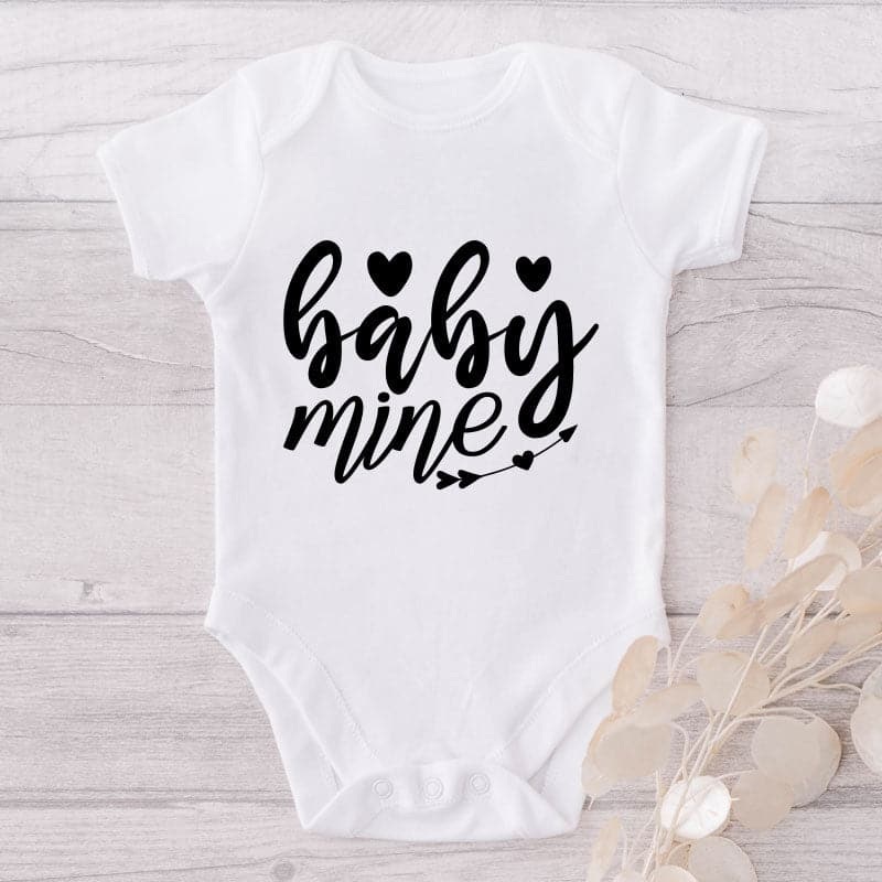 Baby Mine-Onesie-Adorable Baby Clothes-Best Gift For Papa-Best Gift For Mama-Clothes For Baby-Cute Onesie