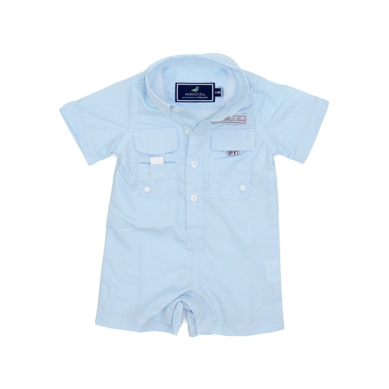 Baby Performance Fishing Shortall Aqua