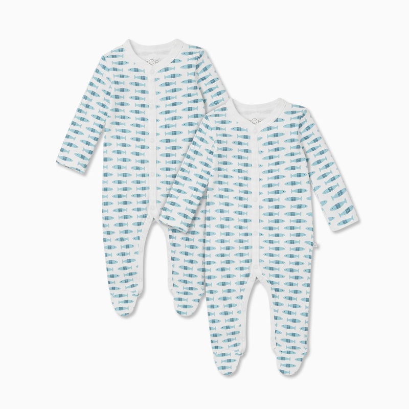 Little Fish Front Opening Sleepsuit 2 Pack