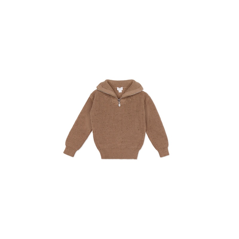 Nicholas Half Zip Jumper - Tiger Fleck