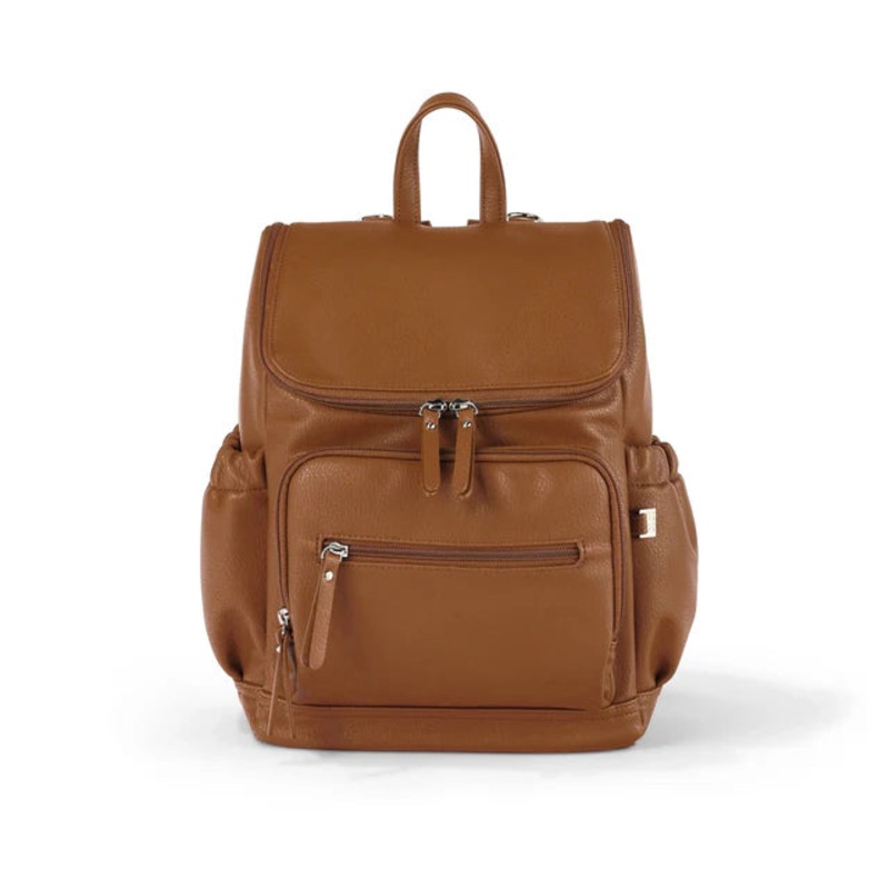 OiOi Mini Signature Backpack - Chestnut Brown Vegan Leather