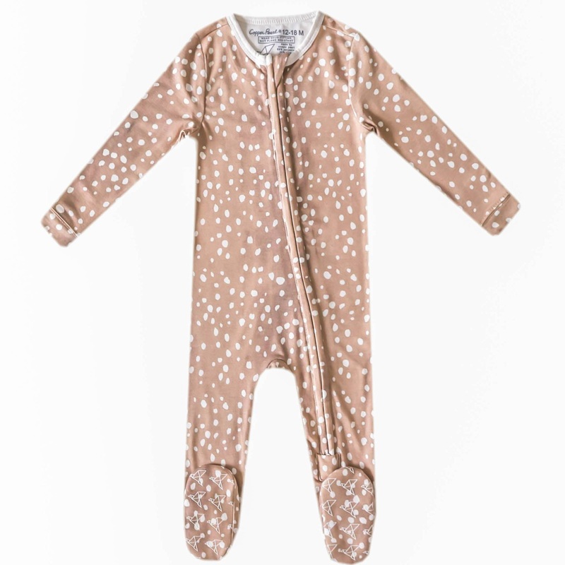 Zip-Up Footie Pajama - Fawn