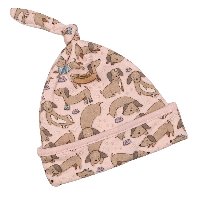 Dachshund  Knot Hat  - Dusty Rose by Luna and Arlo