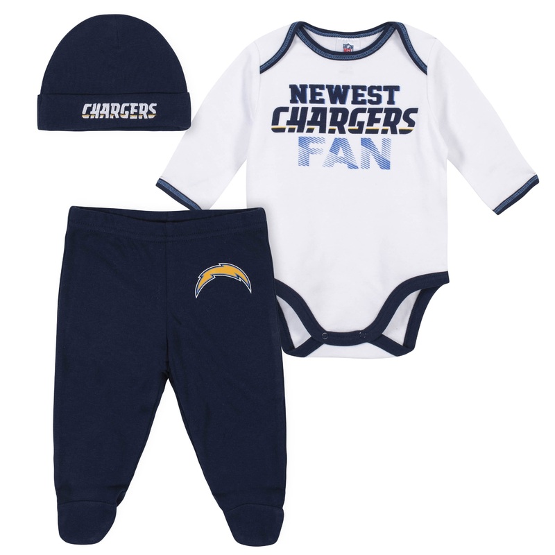 Baby Boys Los Angeles Chargers 3-Piece Bodysuit, Pant and Cap Set