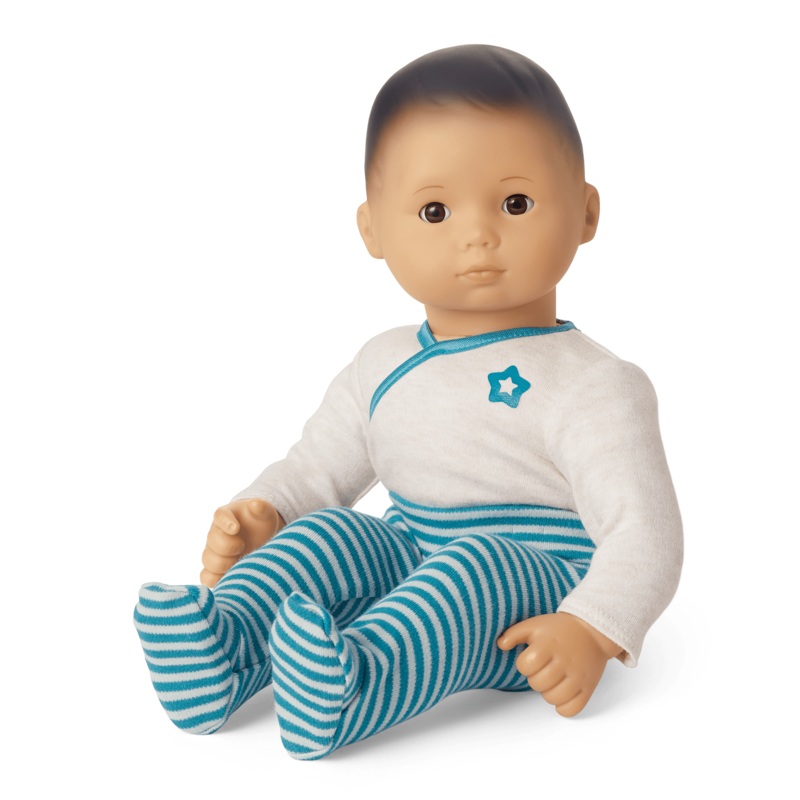 Bitty Baby Doll #4 with black hair in Soft Blue