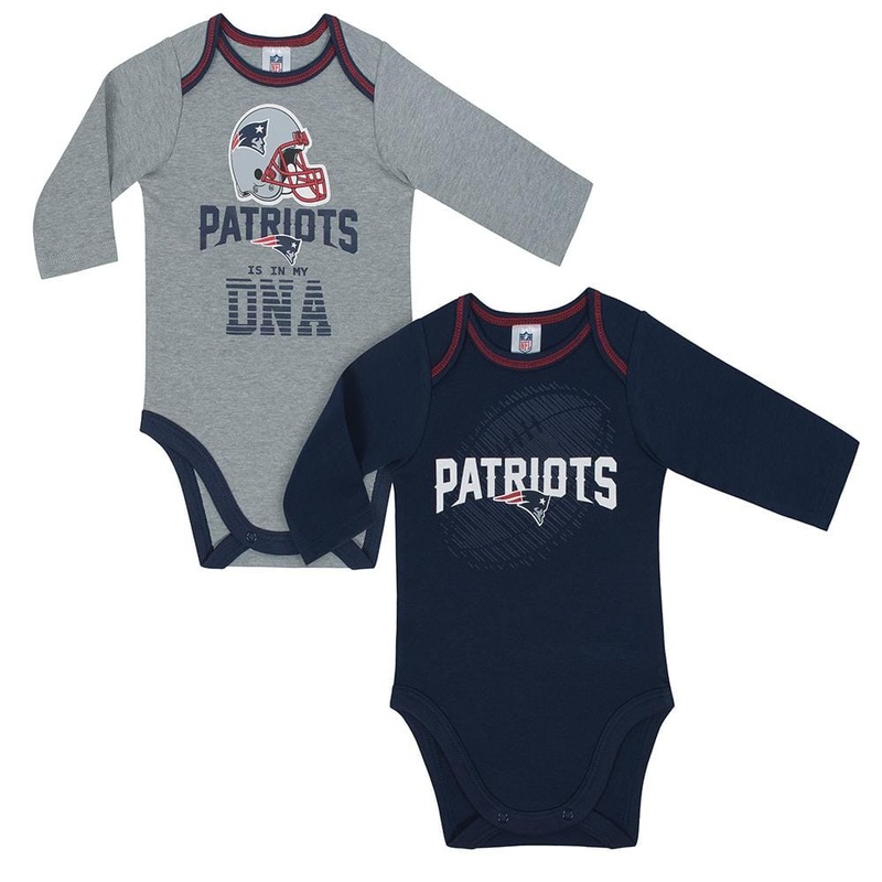 Patriots Baby Boys 2-Pack Long Sleeve Bodysuit