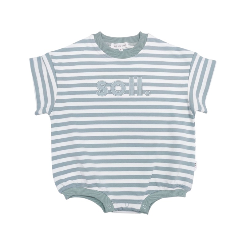 SOLL STRETCH COTTON STRIPE ROMPER - SAGE