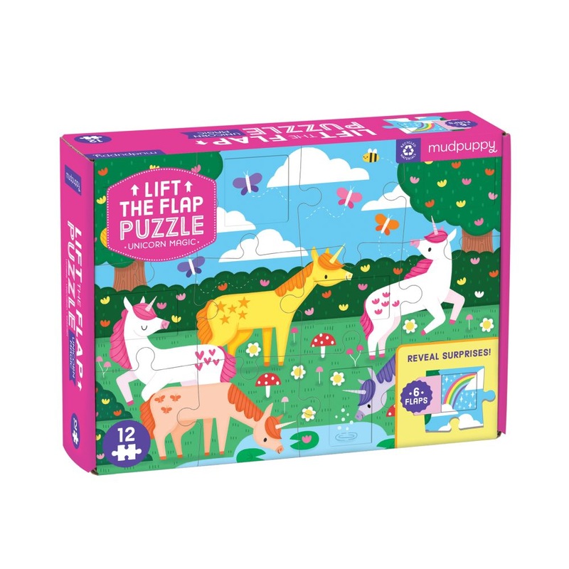 Lift the Flap 12 pc Puzzle  Unicorn - Mudpuppy