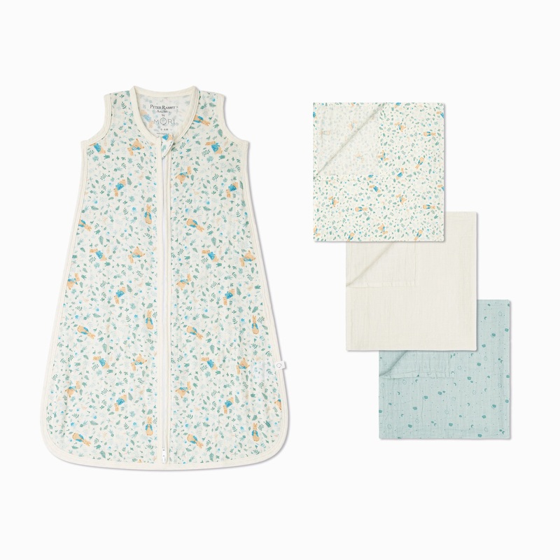 Peter Rabbit Muslin Sleeping Bag 0.5 TOG & 3 Pack Muslins Set