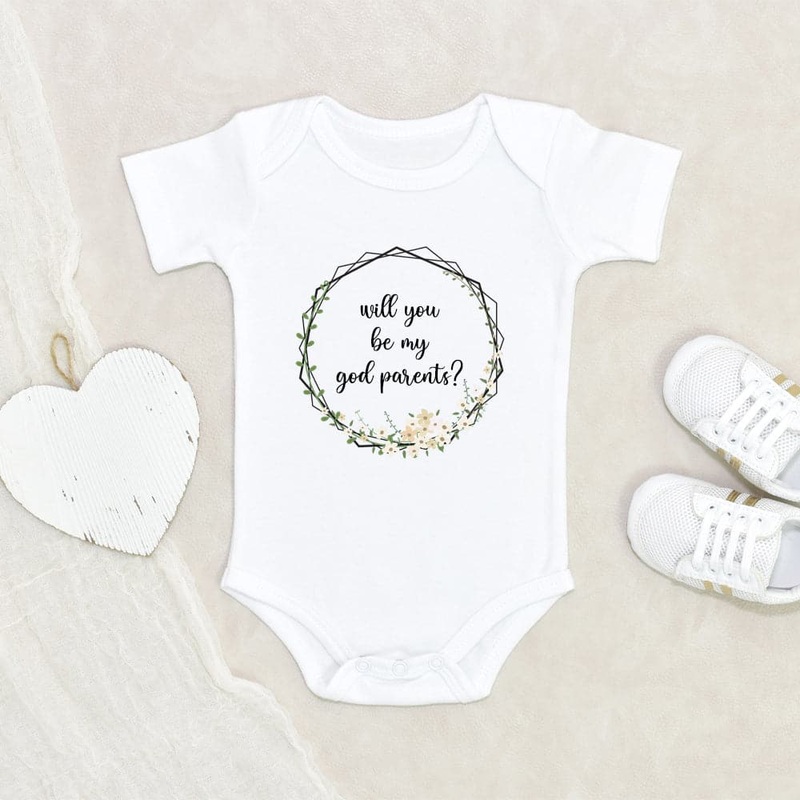 Surprise Baby Onesie Baby Shower Gift Will You Be My God Parents Baby Onesie Godparents Baby Onesie Godparents Baby Clothes