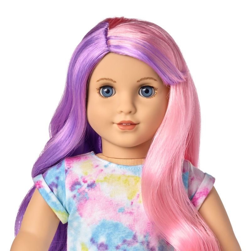 Truly Me 18-inch Doll #116 with wavy purple-and-pink hair