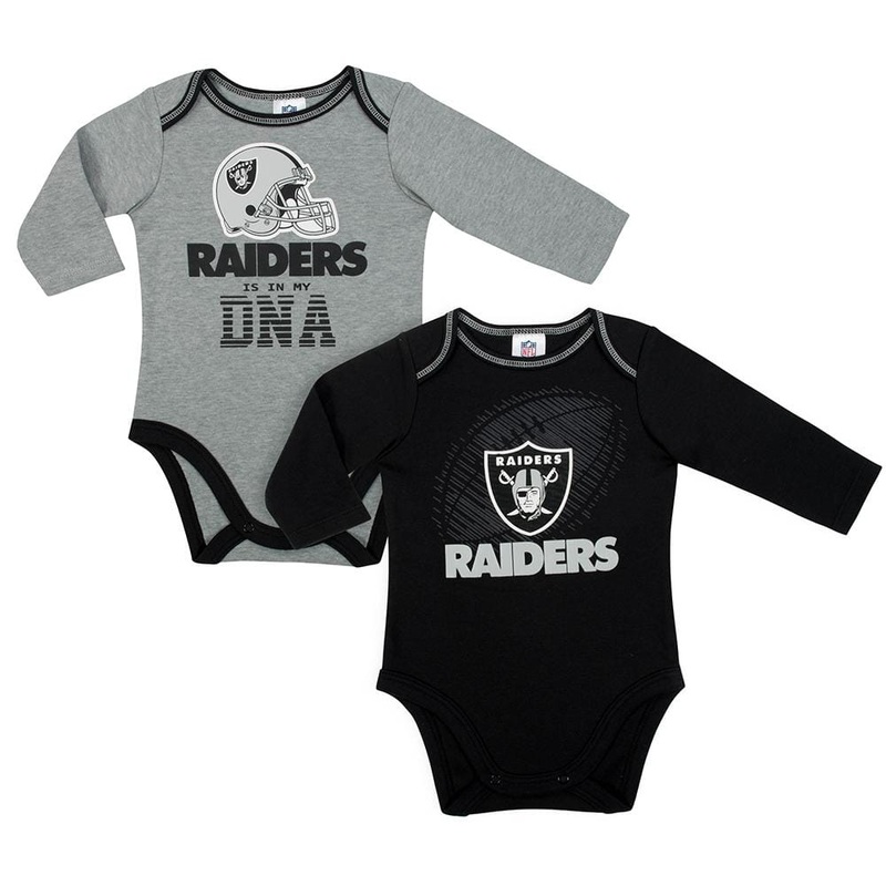 Las Vegas Raiders Baby Boys 2 Pack Long Sleeve Bodysuit