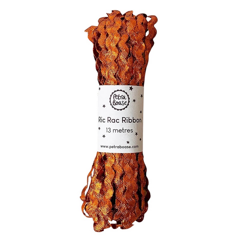 Metallic Ric-Rac Ribbon in Topaz Orange by Petra Boase