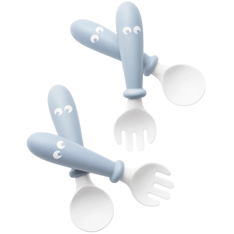 BabyBjorn Baby Spoon and Fork - 4 pcs (Powder Blue)