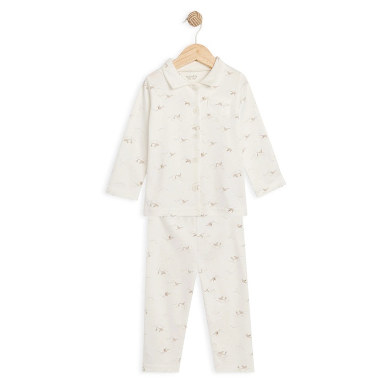 Babyfits Organic Cotton Pyjama Set Collar Birds