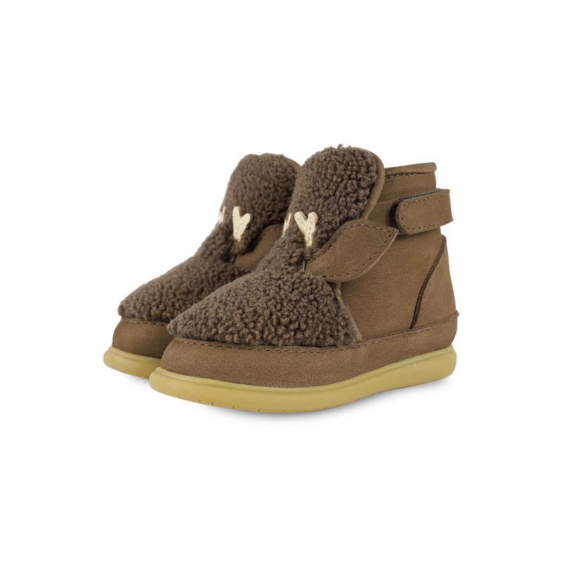 Roumi Shoes | Stag | Hazelnut Curly Faux Fur
