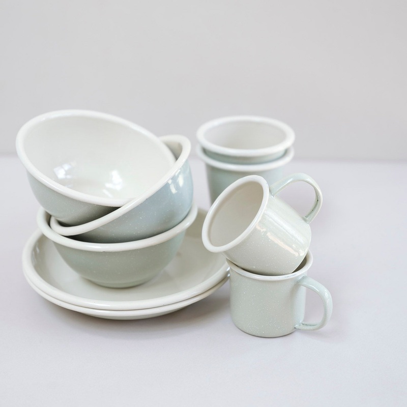 Enamel Plate - Cottage Blue Speckle - Set of 2