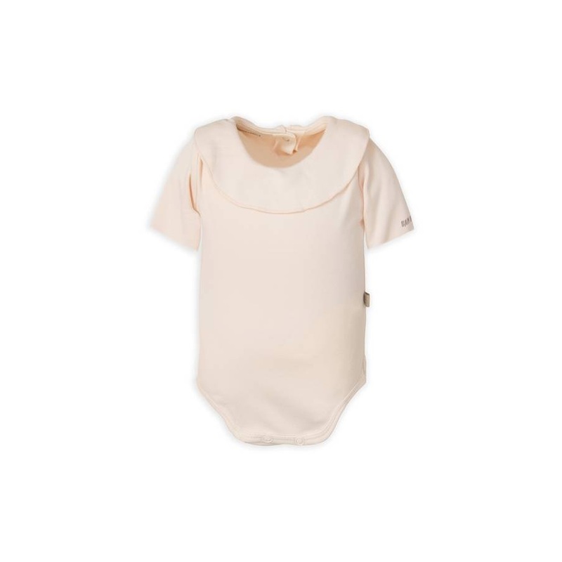 Baby Bodysuit Neck Short Sleeves Ruffle - LIGHT PINK 504