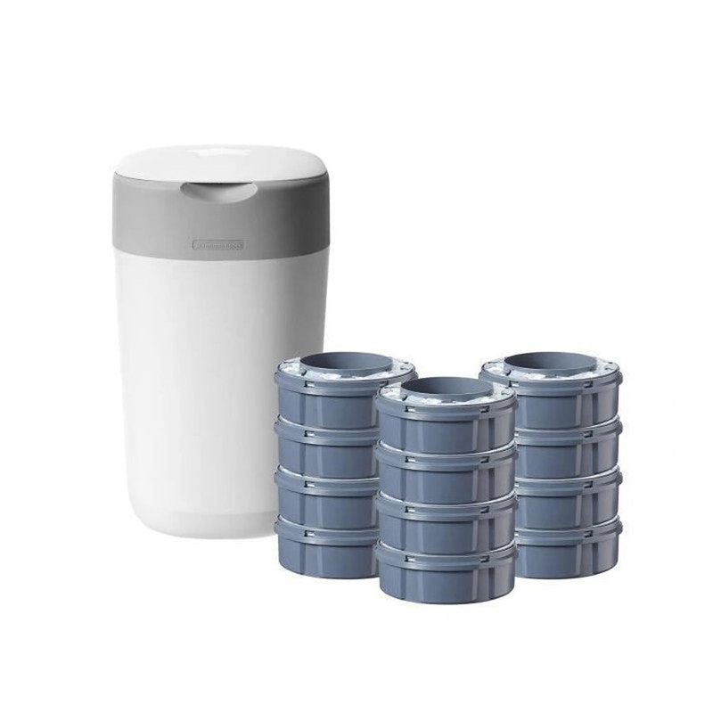 Tommee Tippee Twist and Click Advanced Nappy Disposal Sangenic + 12pcs Refill (White)