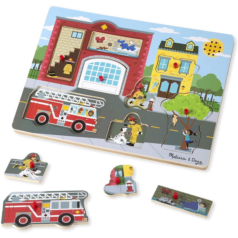 Melissa & Doug Sound Puzzle Around the Fire Station 8 Pcs