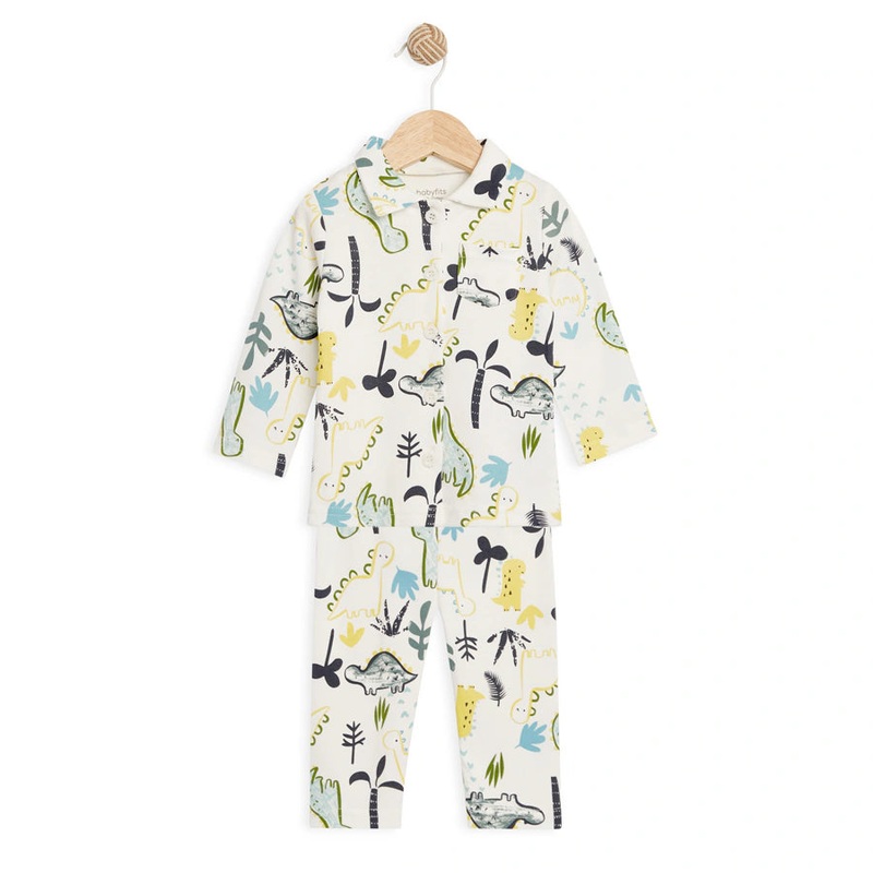 Babyfits Organic Cotton Pyjama Set Collar Dino