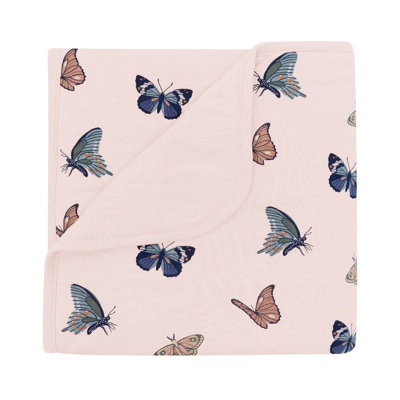 Baby Blanket in Blush Butterfly