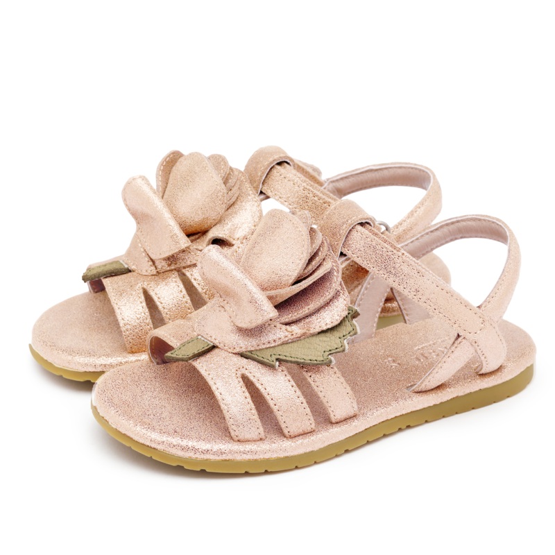 Fiyola Sandals | Rose | Powder Metallic Leather