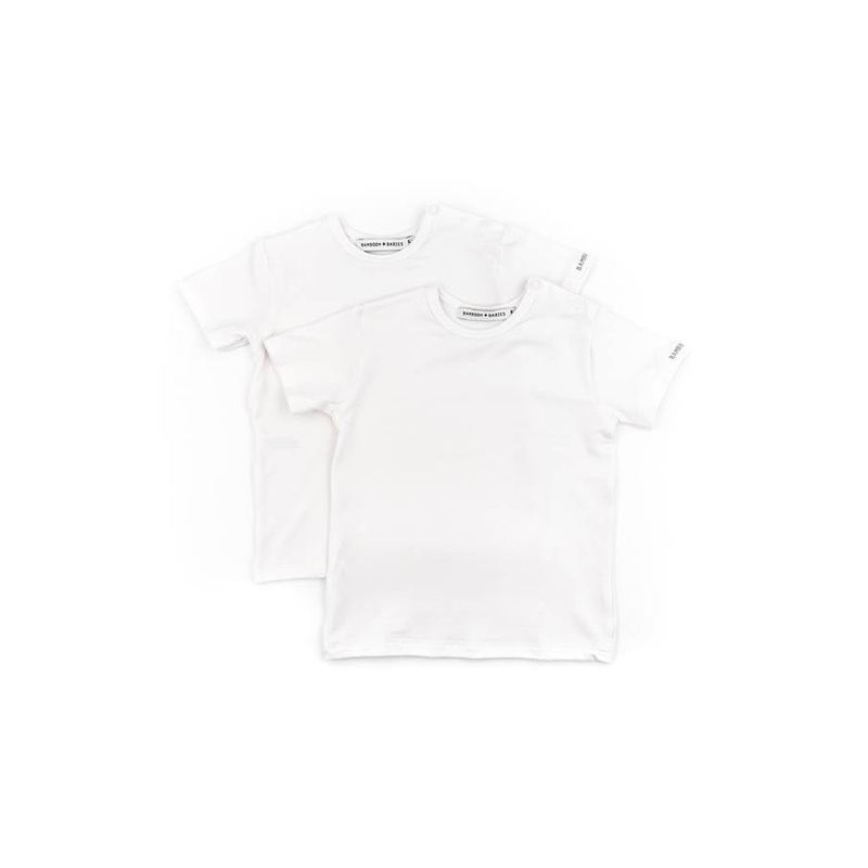 Basic Short-Sleeved T-Shirt - White - 2 pc - WHITE 01