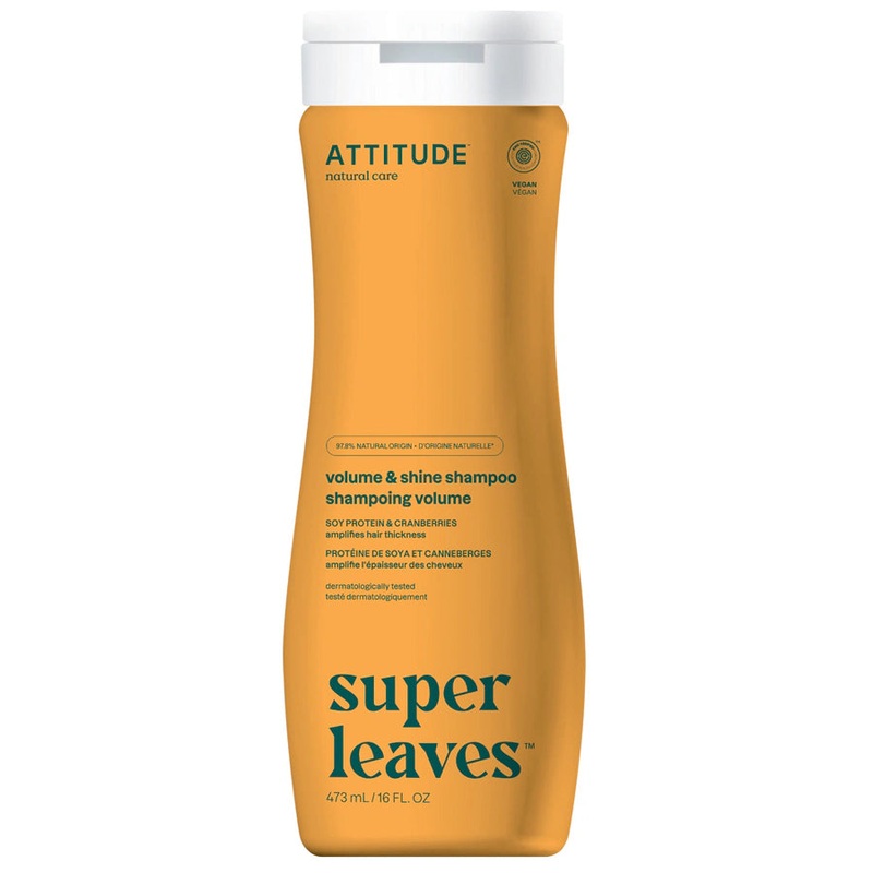 Attitude Super Leaves Volume & Shine Shampoo, Soy Protein and Cranberries 473ml