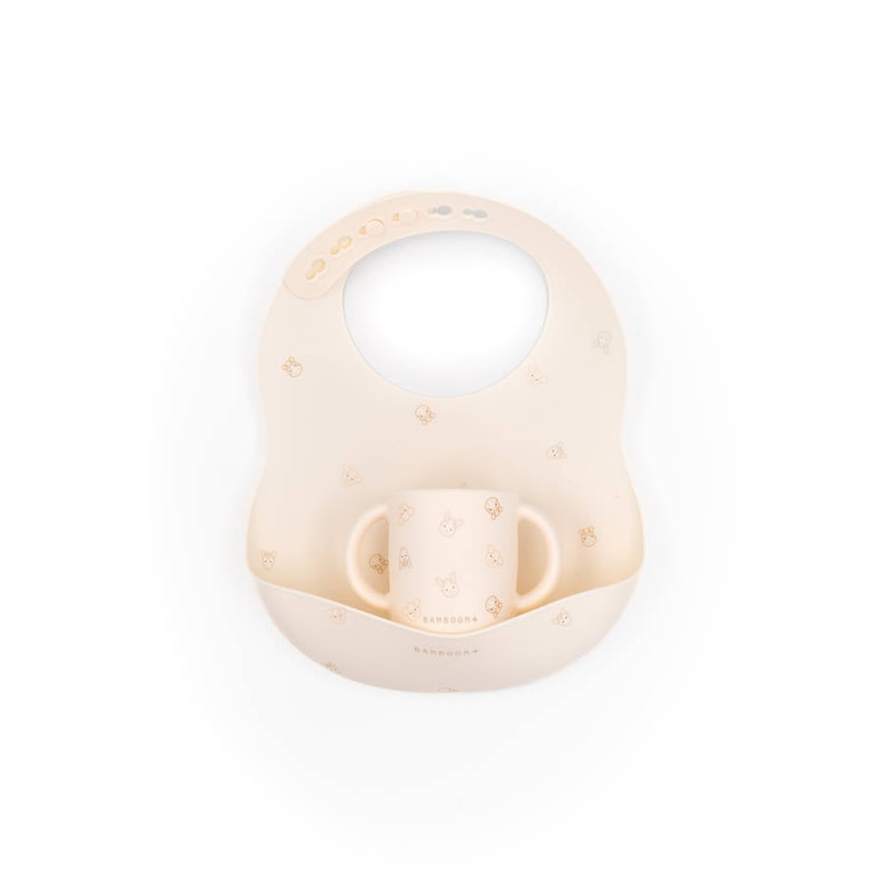 Silicone bib and cup - ANIMAL FRIENDS 236